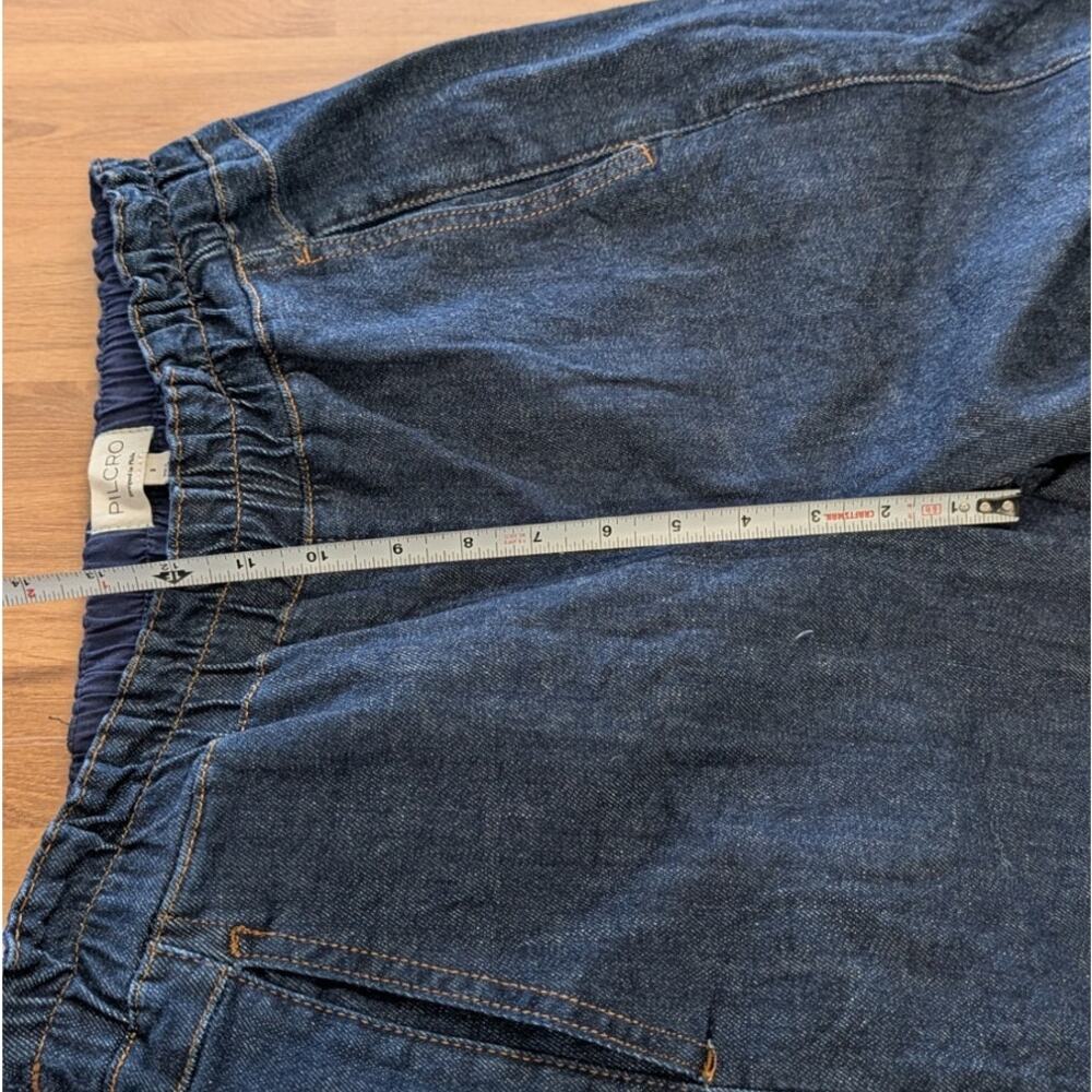 Anthropologie Pilcro Izzie Relaxed Pull-On Barrel Jeans Womens S Navy Fuse Wash - Picture 8 of 9